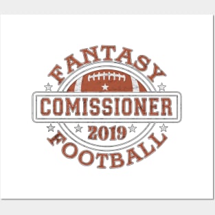 2019 Fantasy Football Commissioner Vintage Distressed Commish Posters and Art